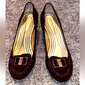 COACH KANDACE BROWN CHOCOLATE SUEDE HEELED CLOSE TOE SHOES IN SIZE 9